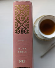 Load image into Gallery viewer, NLT Wide Margin Bible / Filament Enabled Edition - (Leather Like Harcover, Dusty Pink Blossoms, Red Letter)