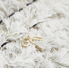 Load image into Gallery viewer, Necklace - Gold Refuge Feather - Psalm 61:4 (Daily Grace)