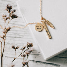 Load image into Gallery viewer, Necklace - Gold Refuge Feather - Psalm 61:4 (Daily Grace)