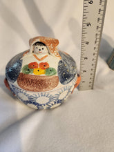 Load image into Gallery viewer, Mod Dep Italy Colorful Covered Woman/ Lady Dish with Handles Apox. 4.25"