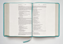 Load image into Gallery viewer, NLT Wide Margin Bible / Filament Enabled Edition - Indexed (Ocean Blue Floral Harcover)