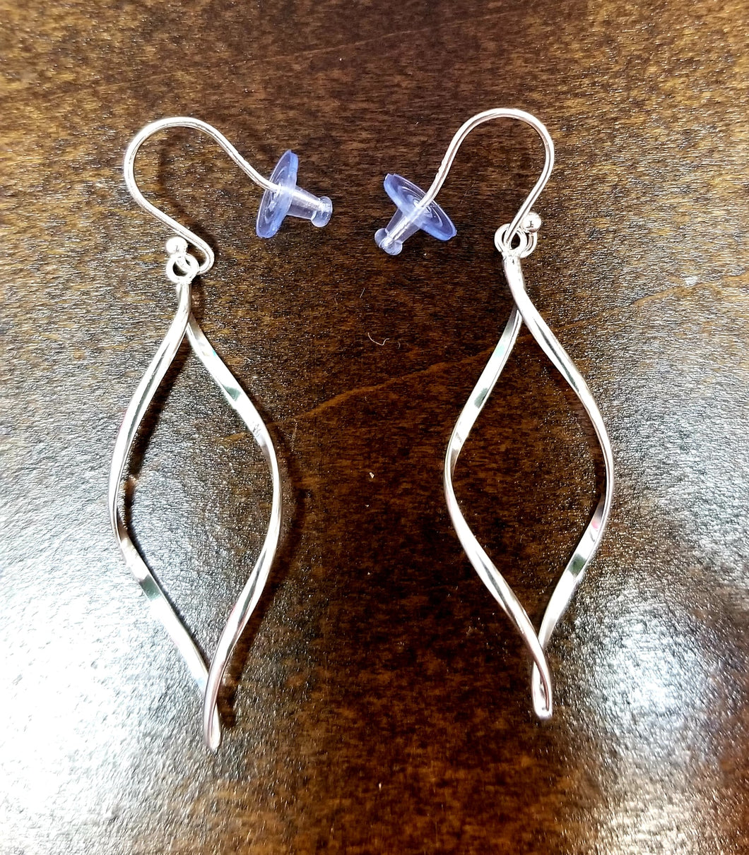 Earrings - Sterling Silver Hollow Leaf Hook Earrings