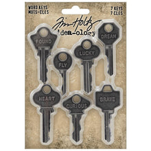 Load image into Gallery viewer, Word Keys 7 pcs - Tim Holtz Metals