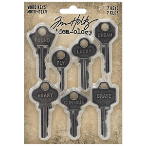 Word Keys 7 pcs - Tim Holtz Metals