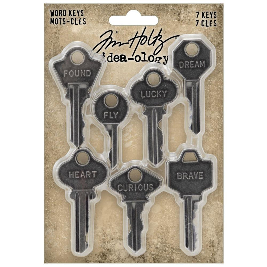 Word Keys 7 pcs - Tim Holtz Metals