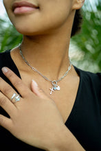 Load image into Gallery viewer, Stainless Steel Paperclip Carabiner Charm Holder Necklace: Stainless / 18"+2"