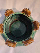 Load image into Gallery viewer, Vintage Majolica Frog Bowl/Planter With 6 Frogs. 7 Inches In Diameter