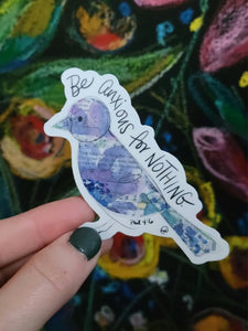 Sticker - “Be Anxious for Nothing” Watercolor Bird Scripture Sticker-Marydean Draws