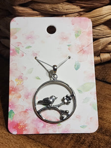 Bird Charm or Necklace "Trust His Care"