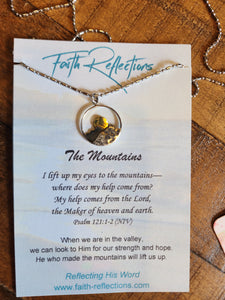The Mountains with Sun Necklace or Charm