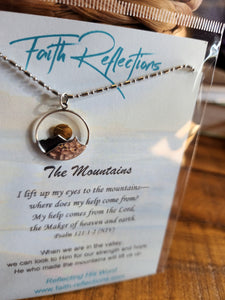 The Mountains with Sun Necklace or Charm