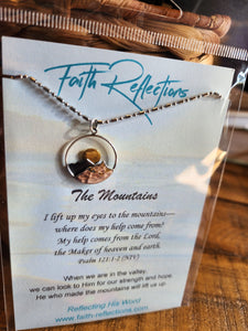 The Mountains with Sun Necklace or Charm