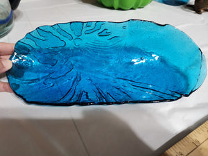 Art Glass Blue Dish
