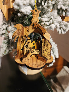 Handmade Olive Wood Ornaments 3"