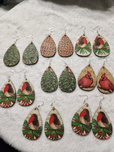 Earrings - Handmade Wood