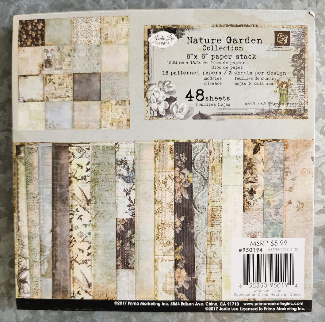 PAPER PAD, NATURE GARDEN- 6 X 6  48 Sheets- Jodie Lee Designs from Prima Marketing