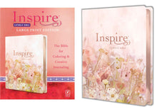 Load image into Gallery viewer, NLT Inspire Catholic Bible - Large Print Edition (Pink Fields w/ Rose Gold Leatherlike)