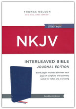 Load image into Gallery viewer, NKJV Interleaved Bible, Journaling Edition, Hardcover, Blue