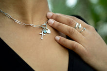 Load image into Gallery viewer, Stainless Steel Paperclip Carabiner Charm Holder Necklace: Stainless / 18"+2"