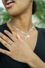 Load image into Gallery viewer, Stainless Steel Paperclip Carabiner Charm Holder Necklace: Stainless / 18"+2"