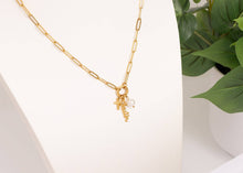 Load image into Gallery viewer, Gold Stainless Steel Faith Charm Holder Necklace Gift Set: Gold