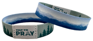 Tap To Pray Wristbands - Tap W/Phone For Daily Verse/Prayer: Small /Med/ Large - Blue Mountains & Green Forests