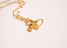 Load image into Gallery viewer, Stainless Steel Paperclip Carabiner Charm Holder Necklace: Gold / 20"+2"