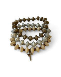 Elirose Recycled Paper Bead Bracelets - Vi Bella