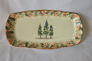 Arte Italica Natale Christmas Trees Tray/Dish/Platter