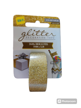 Load image into Gallery viewer, SEAL-IT GOLD or SILVER GLITTER DECORATIVE TAPE 3/4in. X 300in.