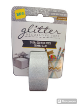 Load image into Gallery viewer, SEAL-IT GOLD or SILVER GLITTER DECORATIVE TAPE 3/4in. X 300in.