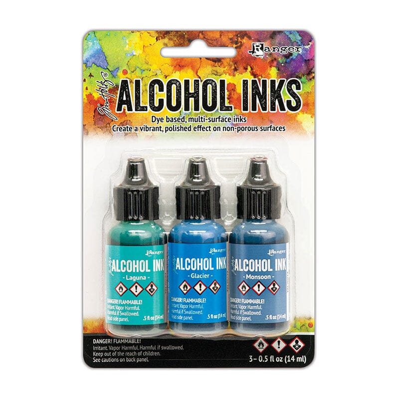 Alcohol Ink Set Teal Blue Spectrum