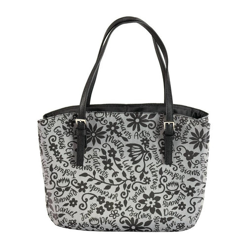 Books Of The Bible Floral, Purse Bible Cover, Extra Large