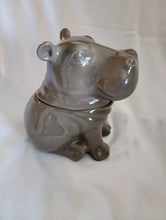 Load image into Gallery viewer, Threshold Hippo Hippopotamus Cookie Jar Target Gray Stoneware from 2015