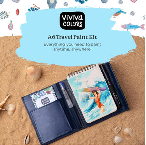 Travel Paint Kit Size A6 or A5 (Viviva Colors)