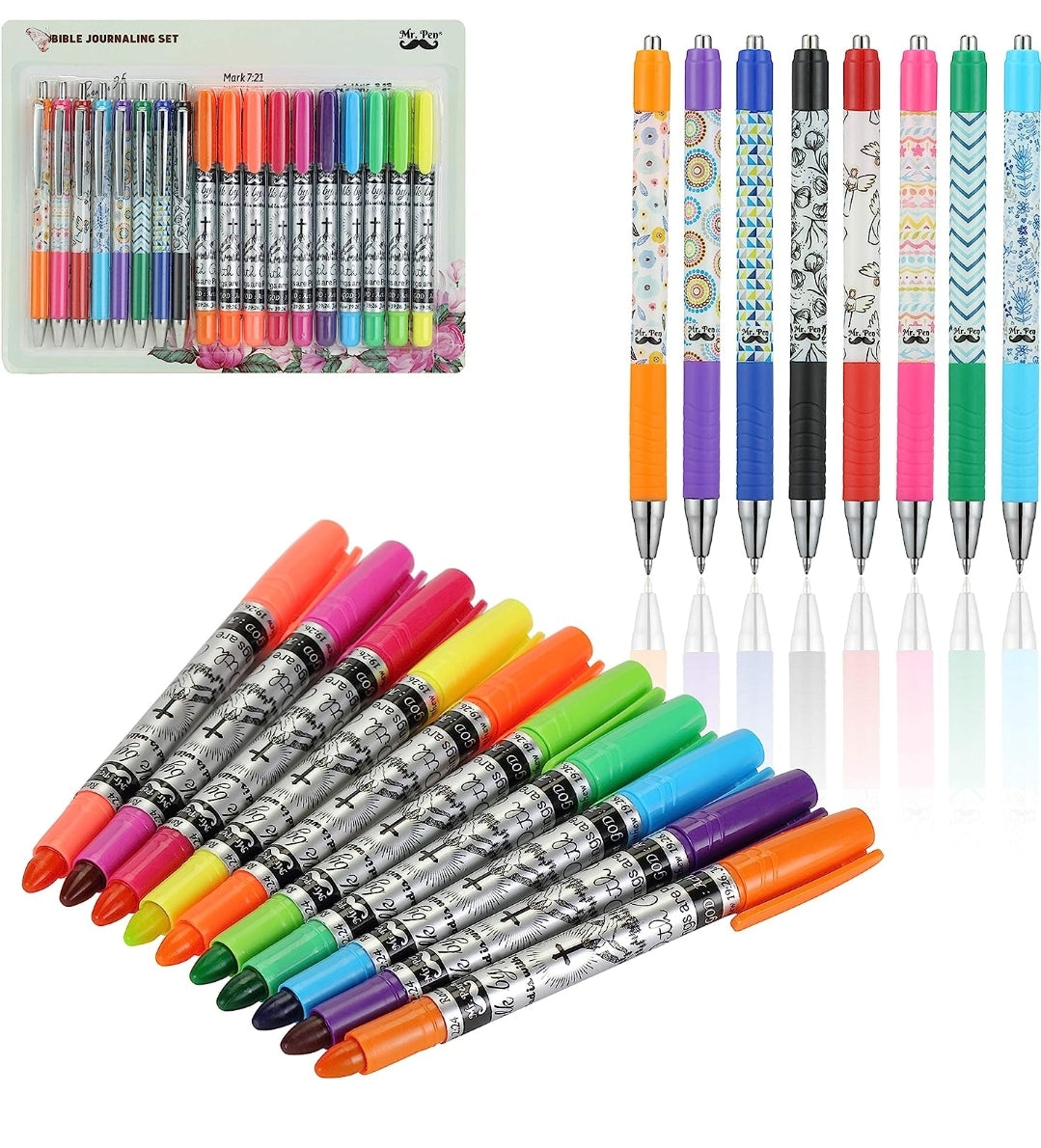 Pen Bible Journaling Kit, 18 Pack 10 Bible Gel Highlighter,