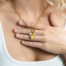 Load image into Gallery viewer, Stainless Steel Paperclip Carabiner Charm Holder Necklace: Gold / 18"+2"