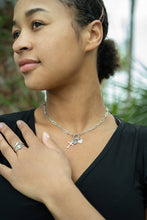 Load image into Gallery viewer, Stainless Steel Paperclip Carabiner Charm Holder Necklace: Stainless / 18"+2"