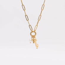 Load image into Gallery viewer, Gold Stainless Steel Faith Charm Holder Necklace Gift Set: Gold