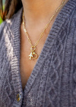 Load image into Gallery viewer, Stainless Steel Paperclip Carabiner Charm Holder Necklace: Gold / 20"+2"