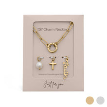 Load image into Gallery viewer, Gold Stainless Steel Faith Charm Holder Necklace Gift Set: Gold