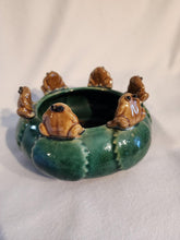 Load image into Gallery viewer, Vintage Majolica Frog Bowl/Planter With 6 Frogs. 7 Inches In Diameter