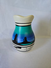 Load image into Gallery viewer, Cedar Mesa Native Navajo Vase, blue and green, 7&quot; x 4&quot;