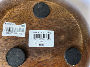 ThirstyStone Wood Salad Bowl with Iron Handles