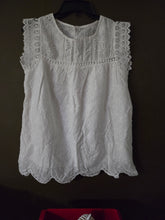 Load image into Gallery viewer, White Eyelet Blouse