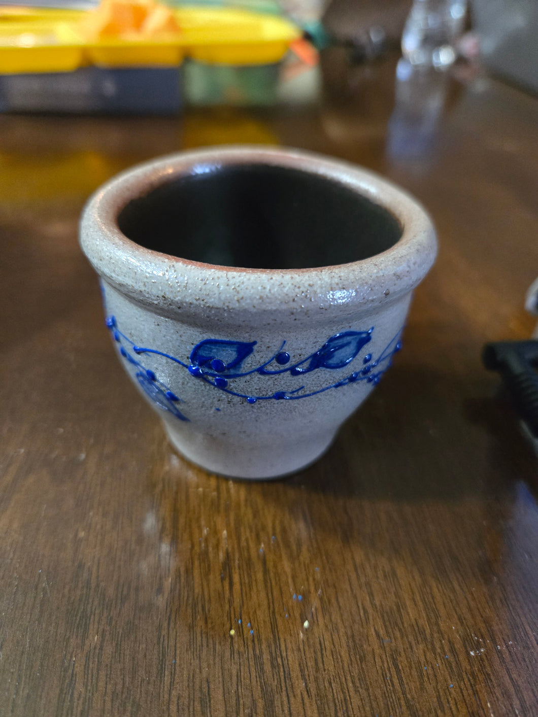 Salmon Falls Pottery Salt Glazed Blueberry vine Pottery Cup