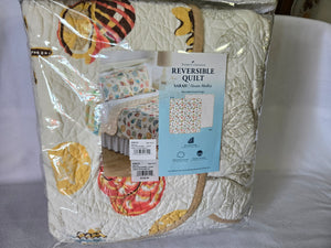 Reversible King Quilt and Pillow Shams in Sarah Ocean Medley