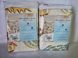 Reversible King Quilt and Pillow Shams in Sarah Ocean Medley