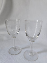 Load image into Gallery viewer, Edwardian Greek Key Etched Cordial Glasses