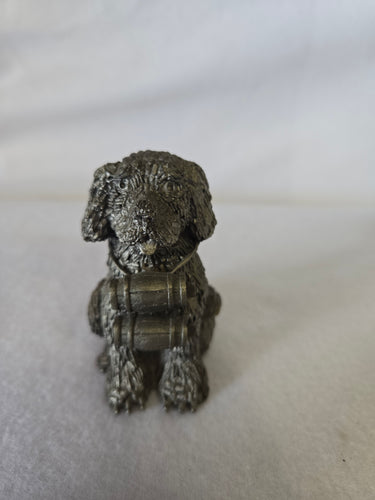 Vintage Honeywell Hudson Pewter Saint Bernard Dog Figurine